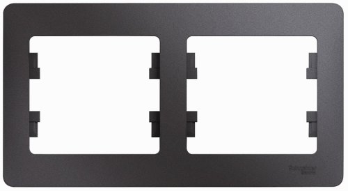 Рамка горизонтальная Systeme Electric Glossa 2-м. графит картинка